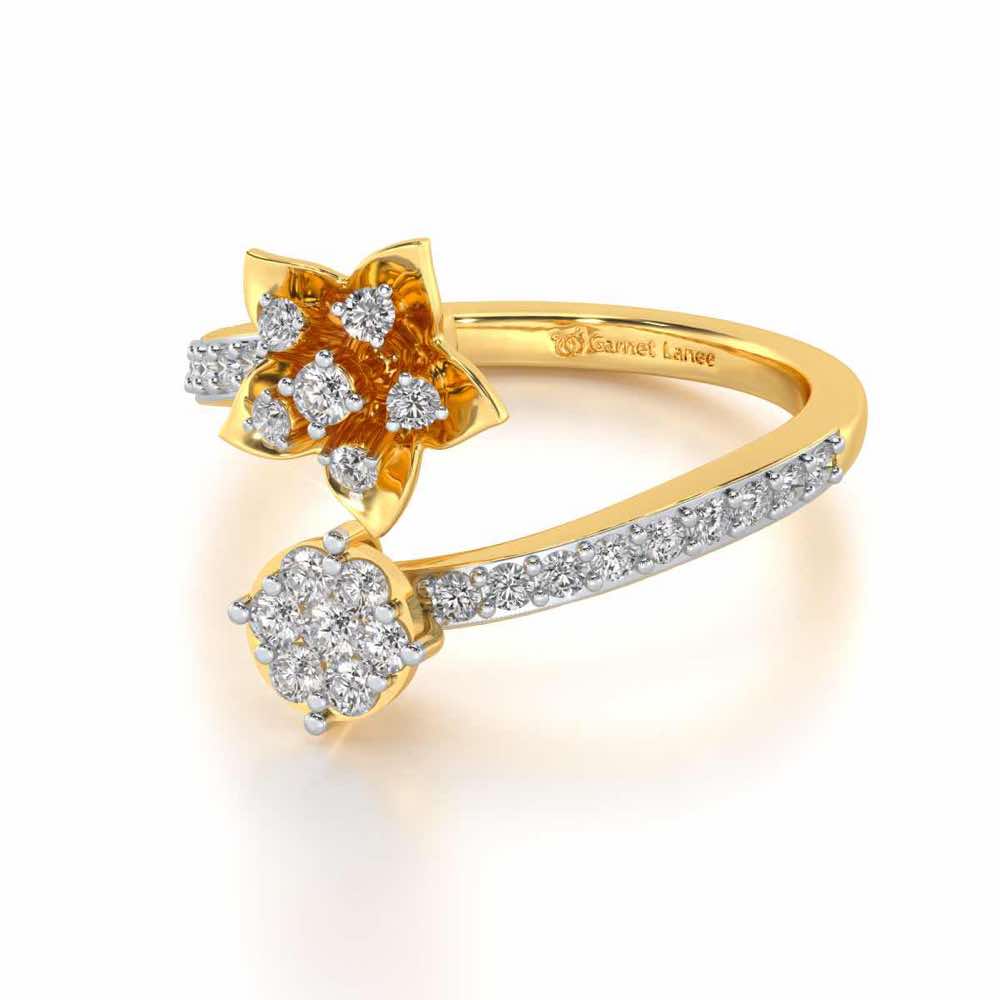 Bloom Full Silver Ring - Yellow Gold - Image 2