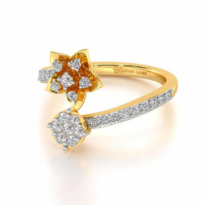 Bloom Full Silver Ring - Yellow Gold - Image 2
