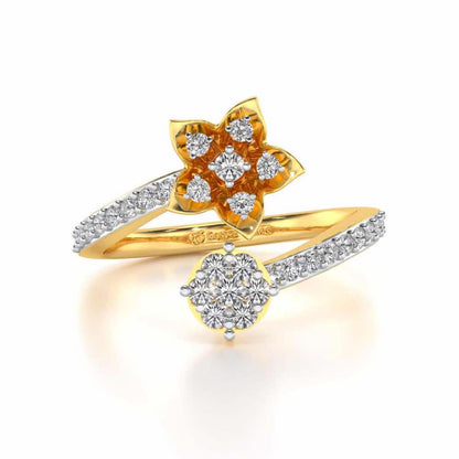 Bloom Full Silver Ring - Yellow Gold - Image 4