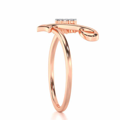 Bloom L Silver Ring - Rose Gold - Image 3