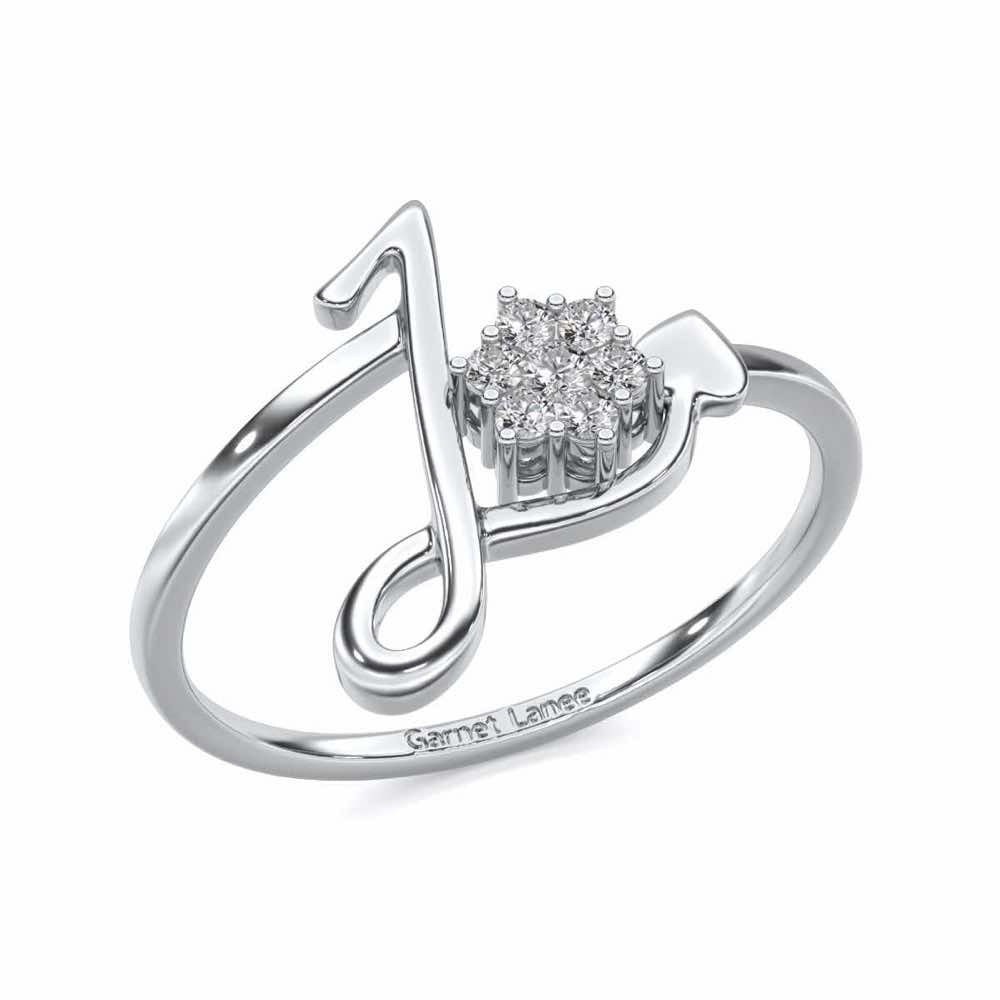 Bloom L Silver Ring - White Gold - Image 1
