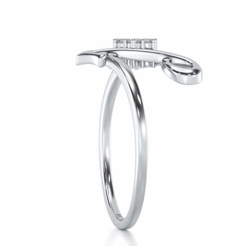 Bloom L Silver Ring - White Gold - Image 3