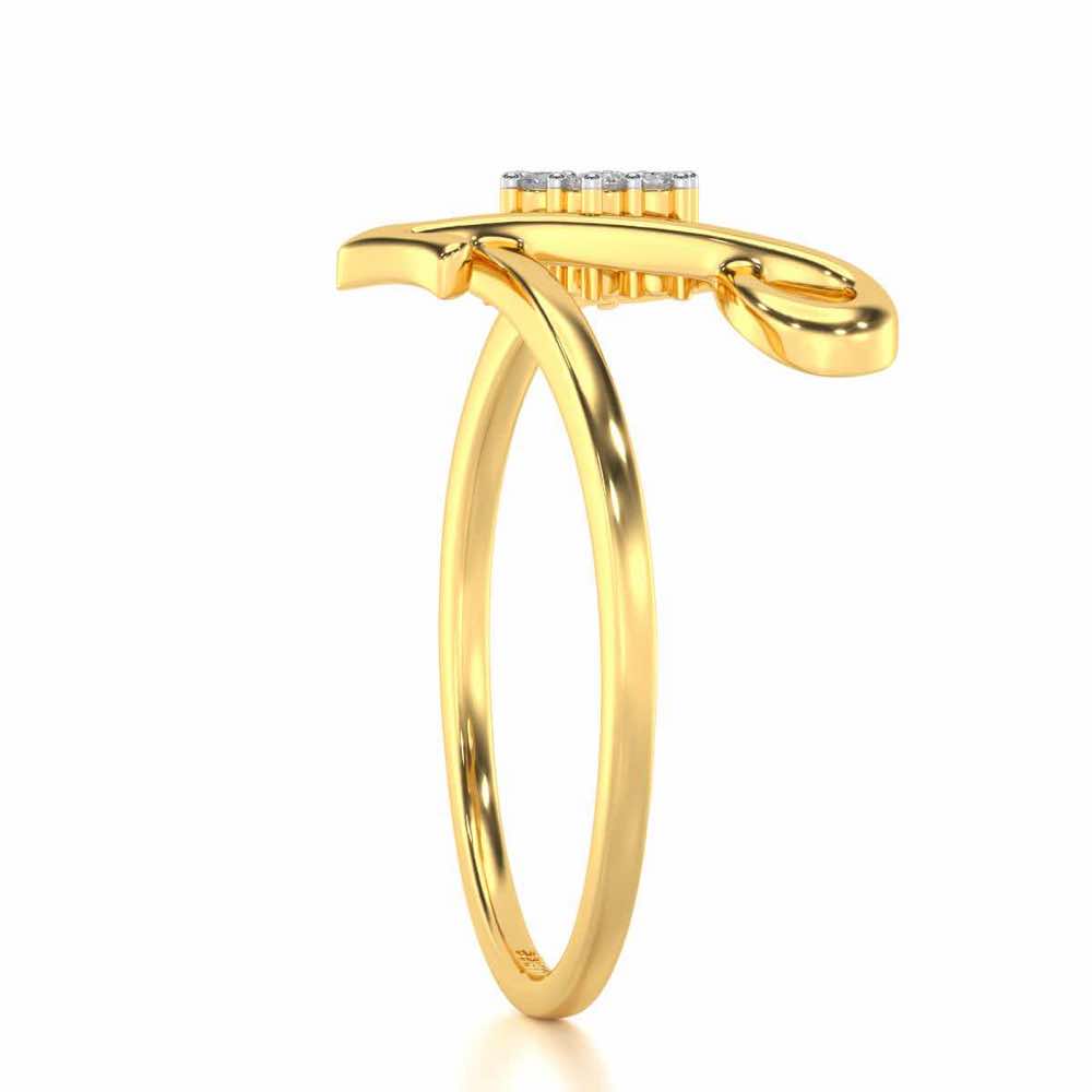 Bloom L Silver Ring - Yellow Gold - Image 3