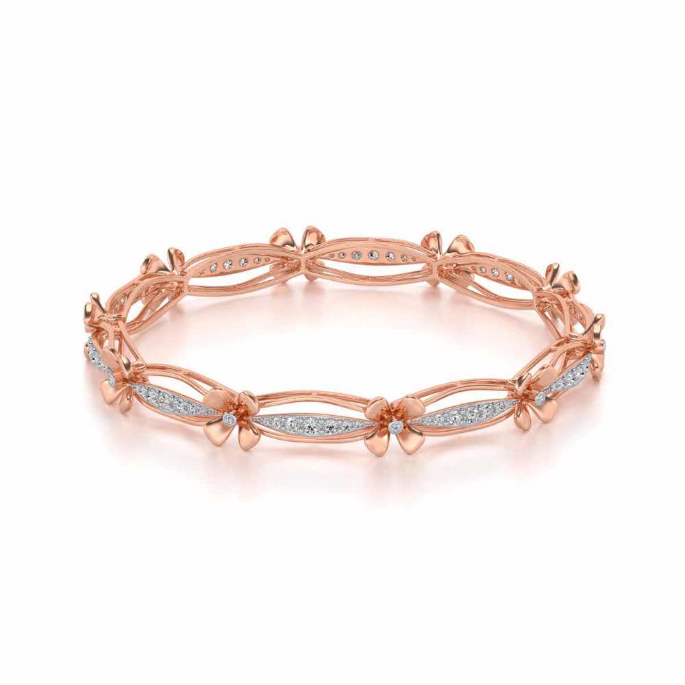 Bloom Locks Silver Bangles - Rose Gold - Image 2