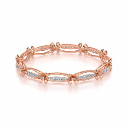 Bloom Locks Silver Bangles - Rose Gold - Image 2