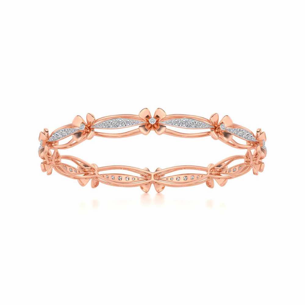 Bloom Locks Silver Bangles - Rose Gold - Image 4