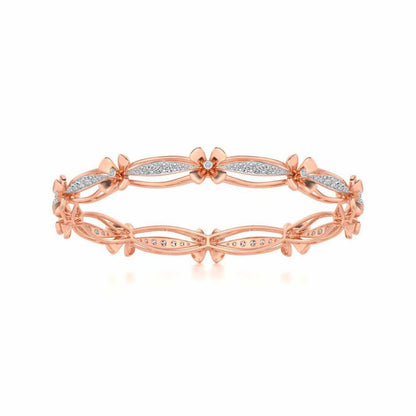 Bloom Locks Silver Bangles - Rose Gold - Image 4