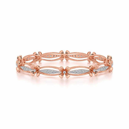 Bloom Locks Silver Bangles - Rose Gold - Image 5