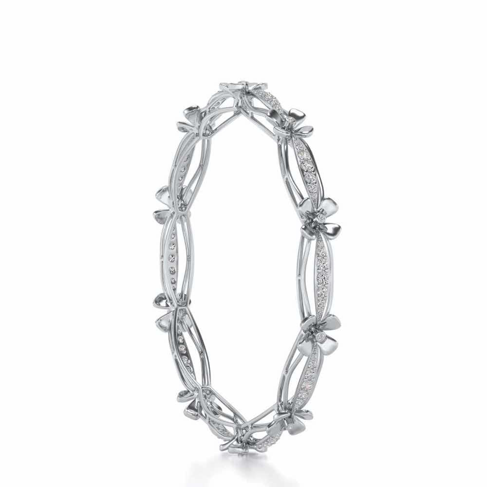 Bloom Locks Silver Bangles - White Gold - Image 3
