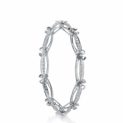 Bloom Locks Silver Bangles - White Gold - Image 3
