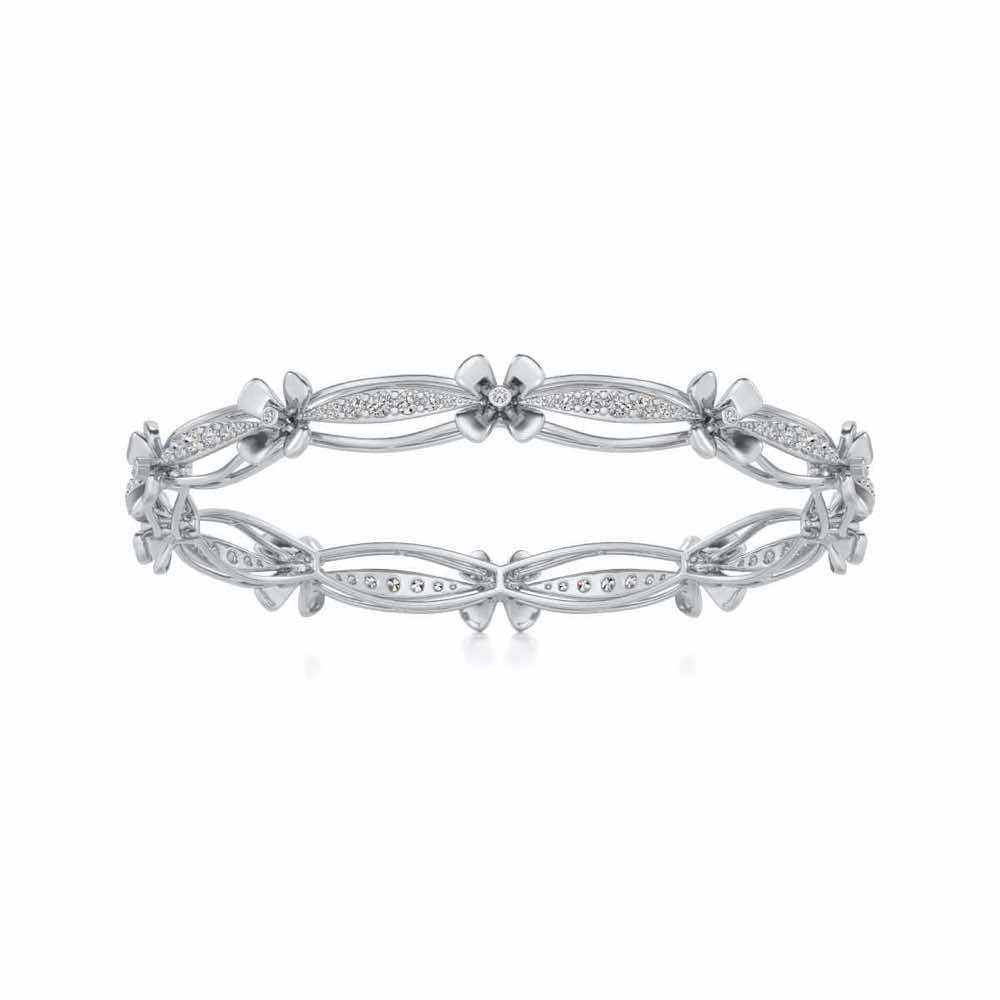 Bloom Locks Silver Bangles - White Gold - Image 4