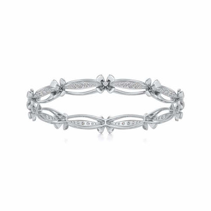 Bloom Locks Silver Bangles - White Gold - Image 4