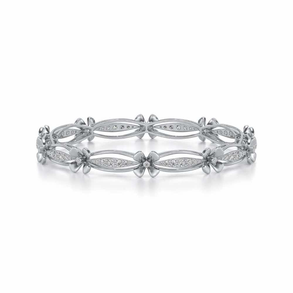 Bloom Locks Silver Bangles - White Gold - Image 5