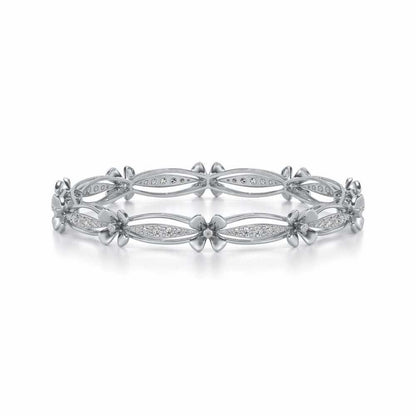 Bloom Locks Silver Bangles - White Gold - Image 5