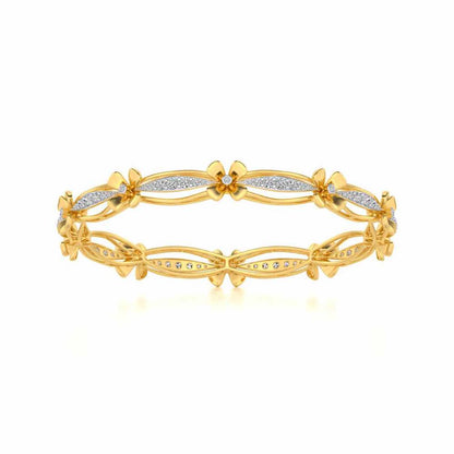Bloom Locks Silver Bangles - Yellow Gold - Image 4