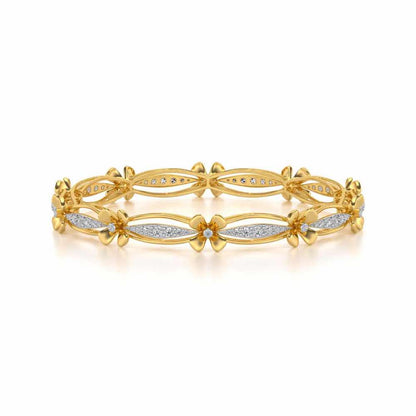 Bloom Locks Silver Bangles - Yellow Gold - Image 5