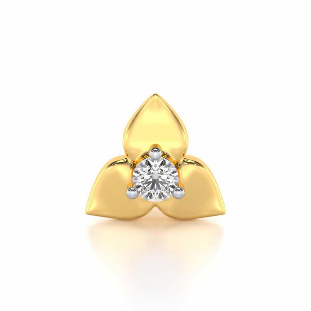 Bloom Petals Silver Nosepin - Yellow Gold - Image 1