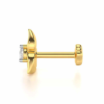 Bloom Petals Silver Nosepin - Yellow Gold - Image 3