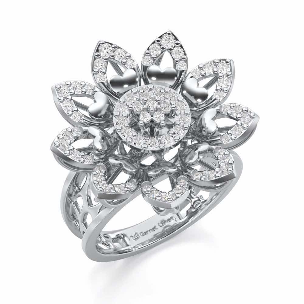 Bloom Prestige Silver Ring - White Gold - Image 1