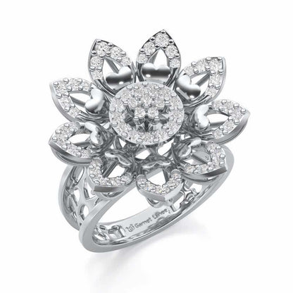 Bloom Prestige Silver Ring - White Gold - Image 1