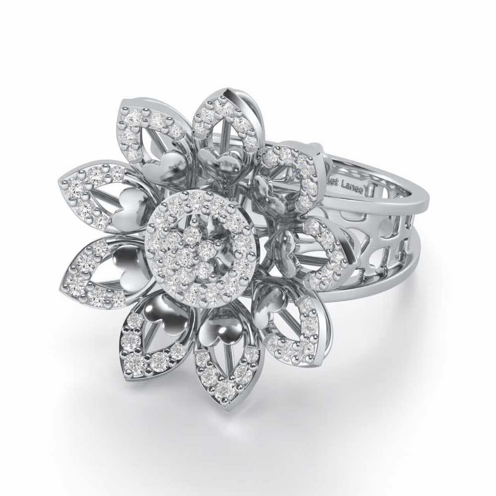 Bloom Prestige Silver Ring - White Gold - Image 2