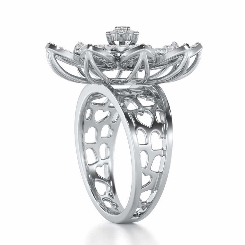 Bloom Prestige Silver Ring - White Gold - Image 3