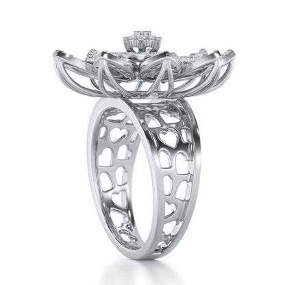 Bloom Prestige Silver Ring - White Gold - Image 3