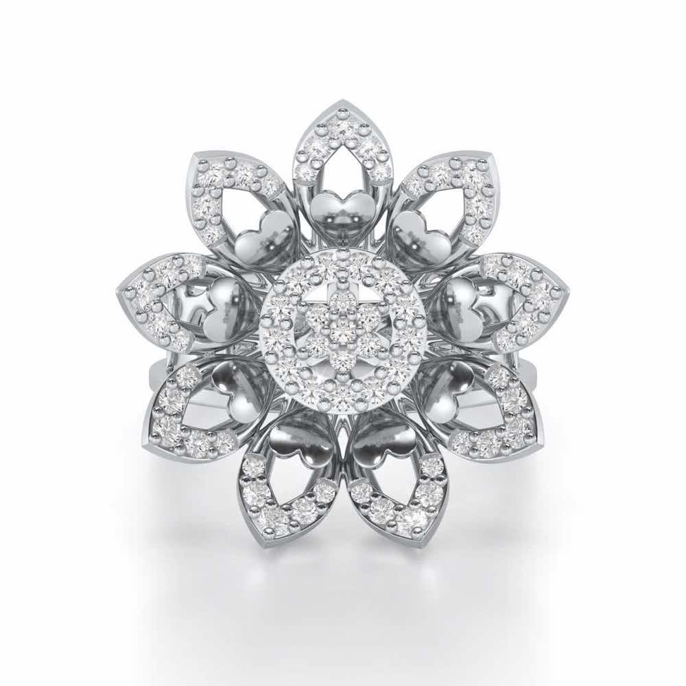 Bloom Prestige Silver Ring - White Gold - Image 4