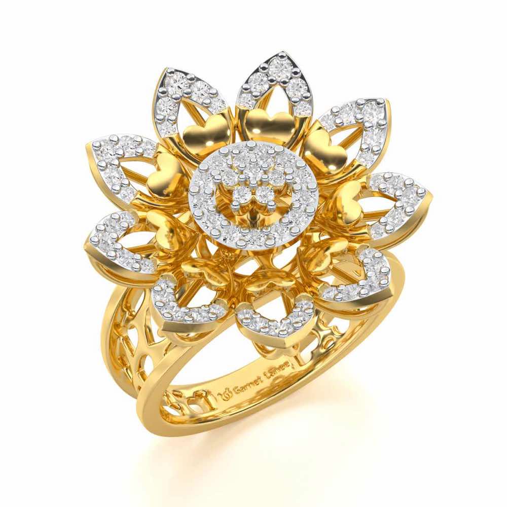 Bloom Prestige Silver Ring - Yellow Gold - Image 1