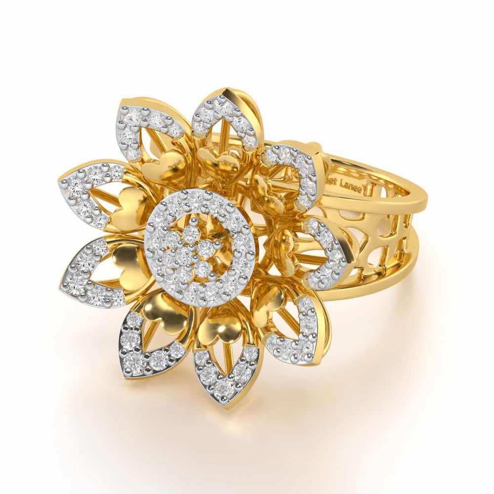 Bloom Prestige Silver Ring - Yellow Gold - Image 2