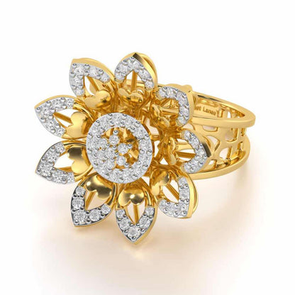 Bloom Prestige Silver Ring - Yellow Gold - Image 2