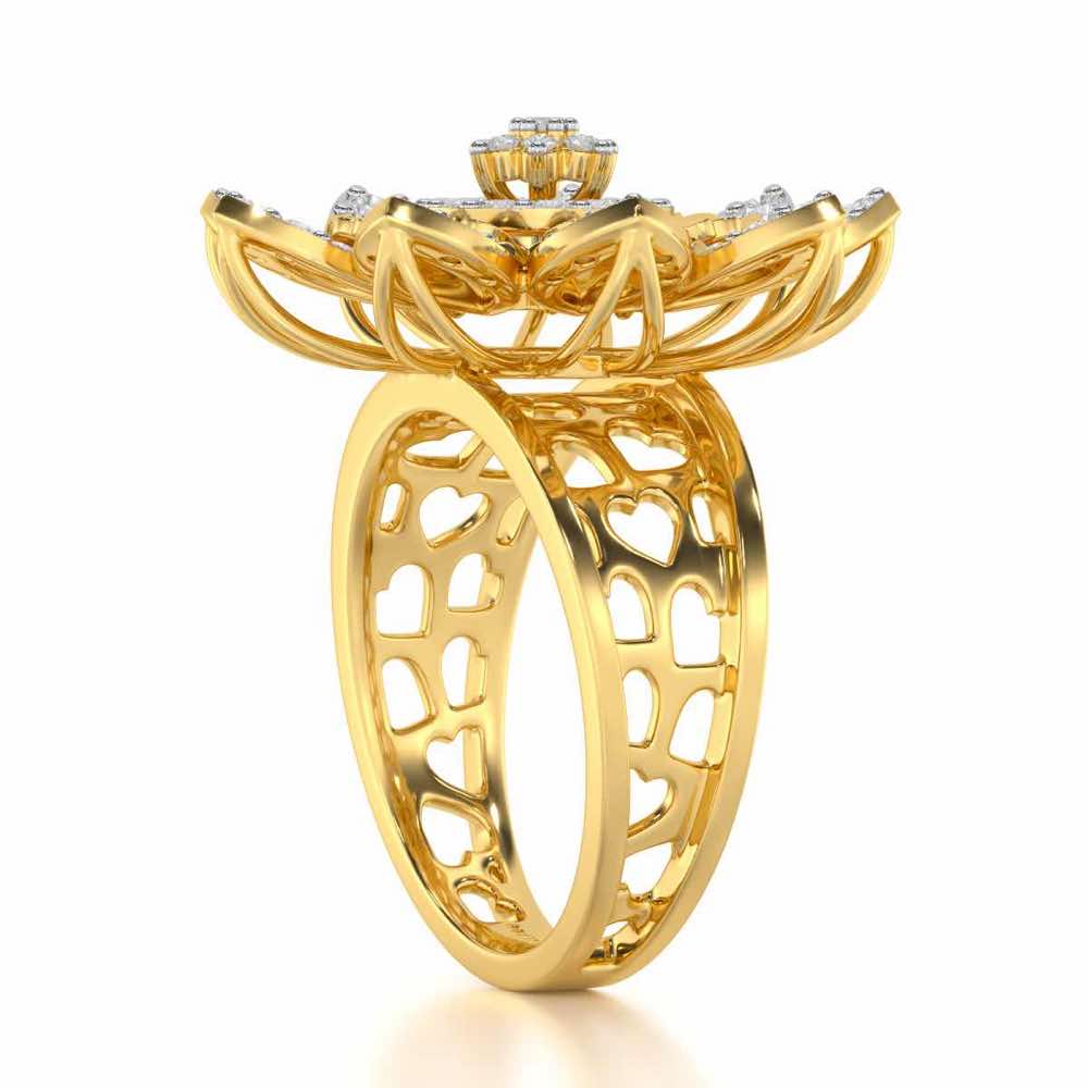 Bloom Prestige Silver Ring - Yellow Gold - Image 3