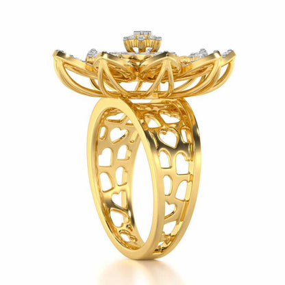 Bloom Prestige Silver Ring - Yellow Gold - Image 3