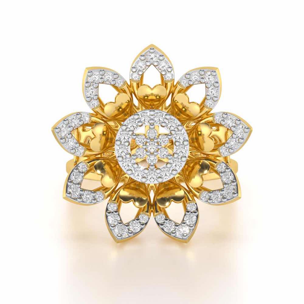 Bloom Prestige Silver Ring - Yellow Gold - Image 4