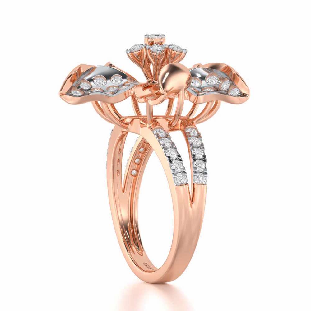 Bloom Spark Silver Ring - Rose Gold - Image 3