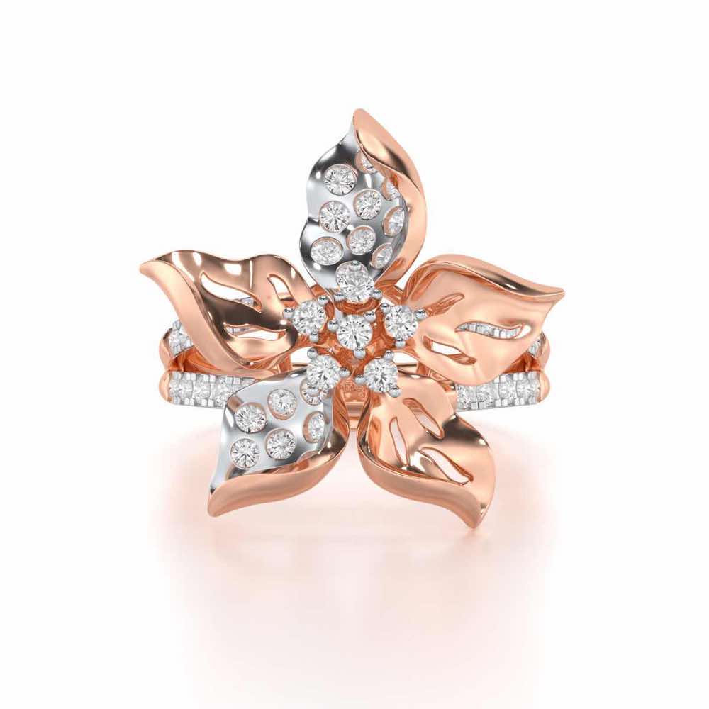 Bloom Spark Silver Ring - Rose Gold - Image 4