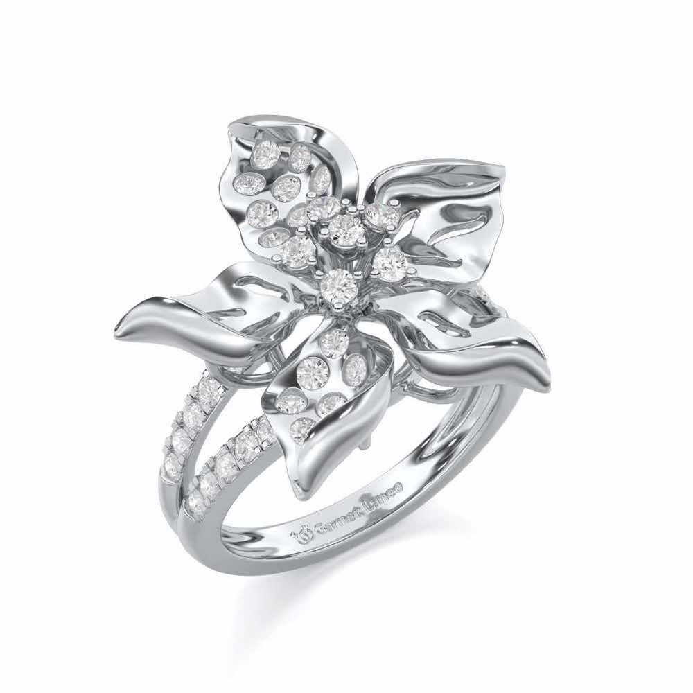 Bloom Spark Silver Ring - White Gold - Image 1