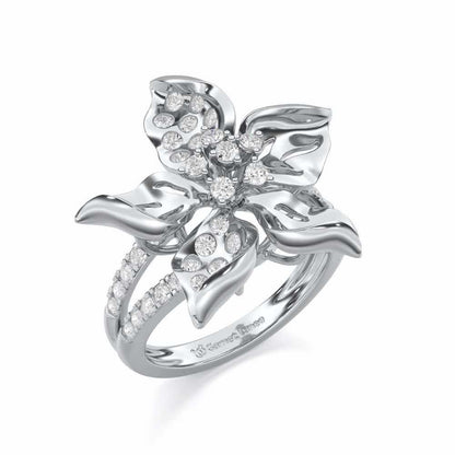 Bloom Spark Silver Ring - White Gold - Image 1