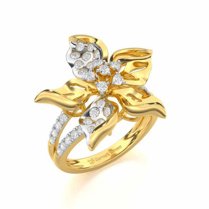 Bloom Spark Silver Ring - Yellow Gold - Image 1