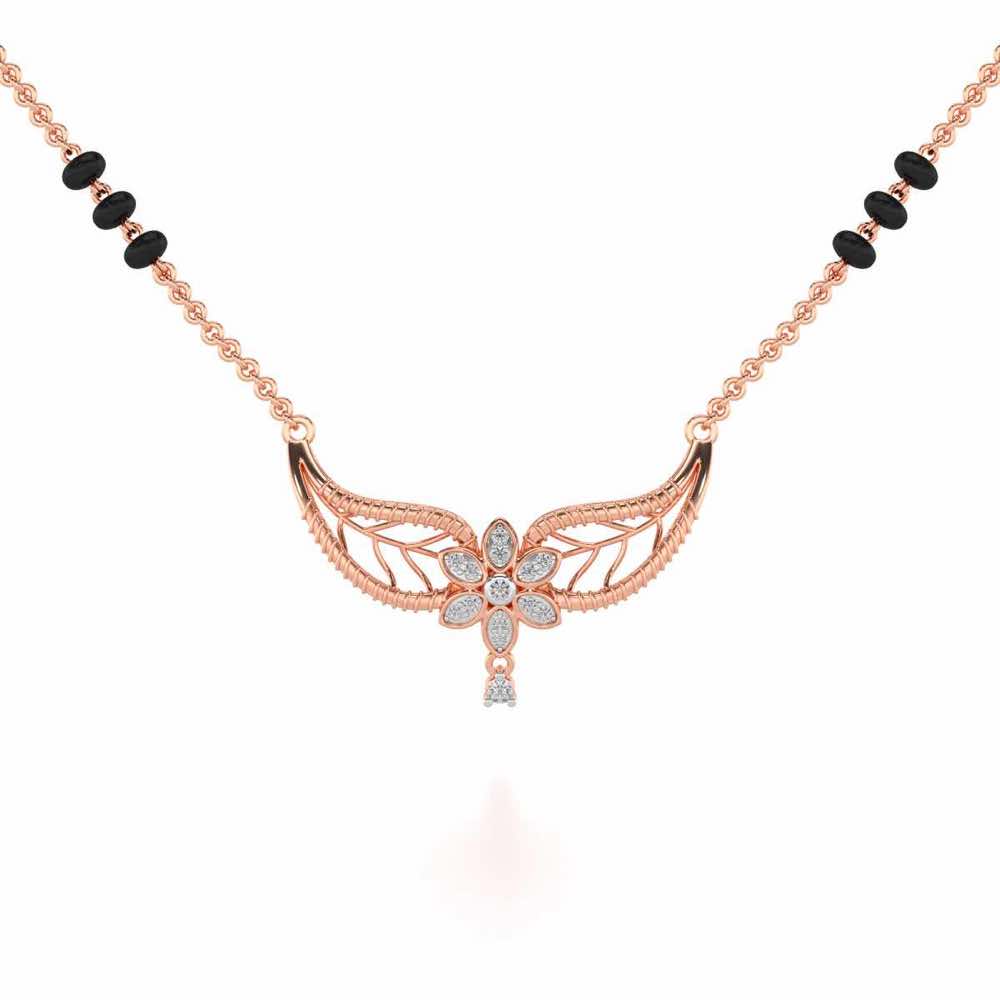 Bloom Virtue Silver Mangalsutra - Rose Gold - Image 1