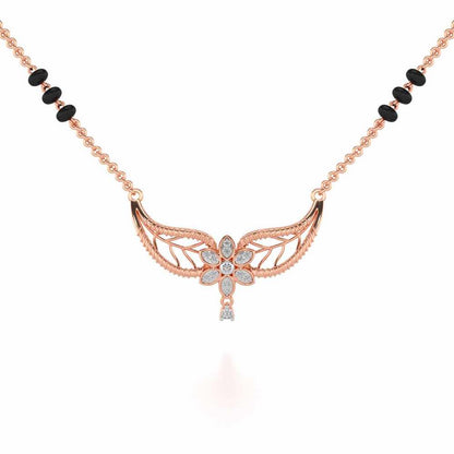 Bloom Virtue Silver Mangalsutra - Rose Gold - Image 1