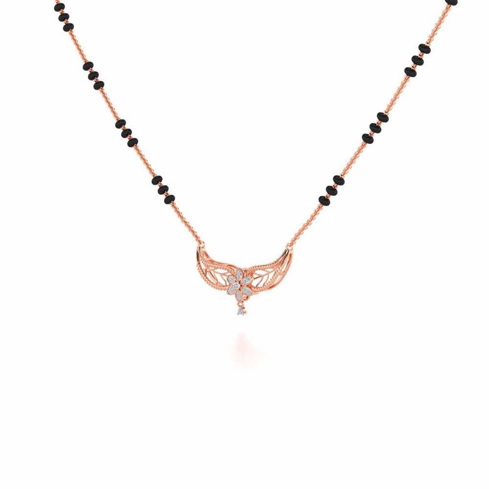 Bloom Virtue Silver Mangalsutra - Rose Gold - Image 2