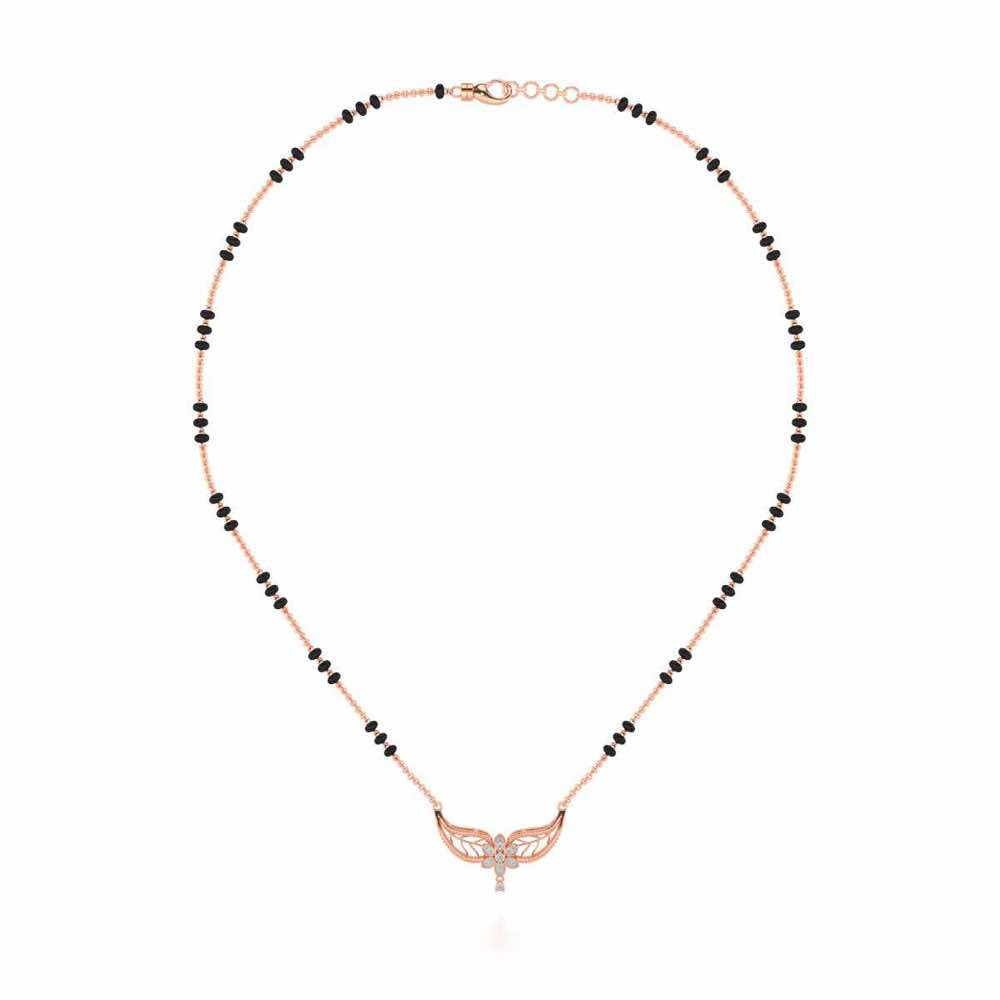Bloom Virtue Silver Mangalsutra - Rose Gold - Image 3