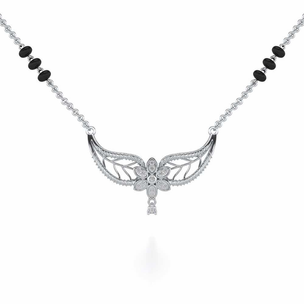 Bloom Virtue Silver Mangalsutra - White Gold - Image 1