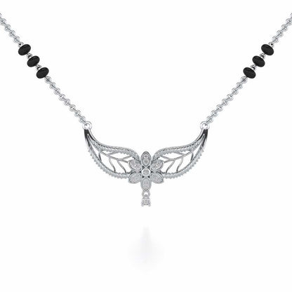 Bloom Virtue Silver Mangalsutra - White Gold - Image 1