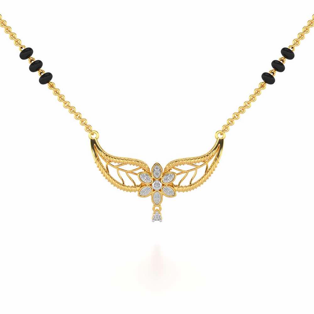 Bloom Virtue Silver Mangalsutra - Yellow Gold - Image 1