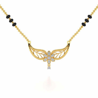 Bloom Virtue Silver Mangalsutra - Yellow Gold - Image 1