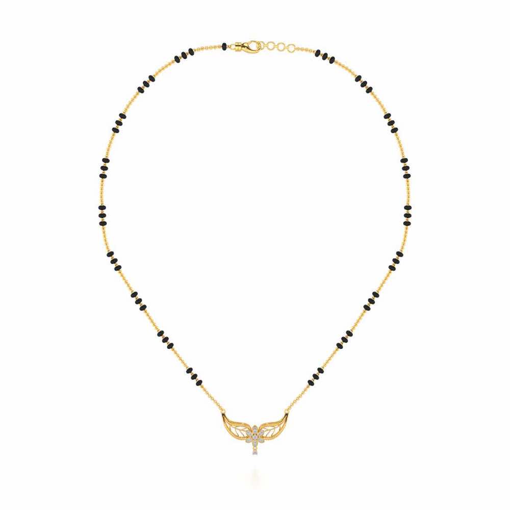 Bloom Virtue Silver Mangalsutra - Yellow Gold - Image 3