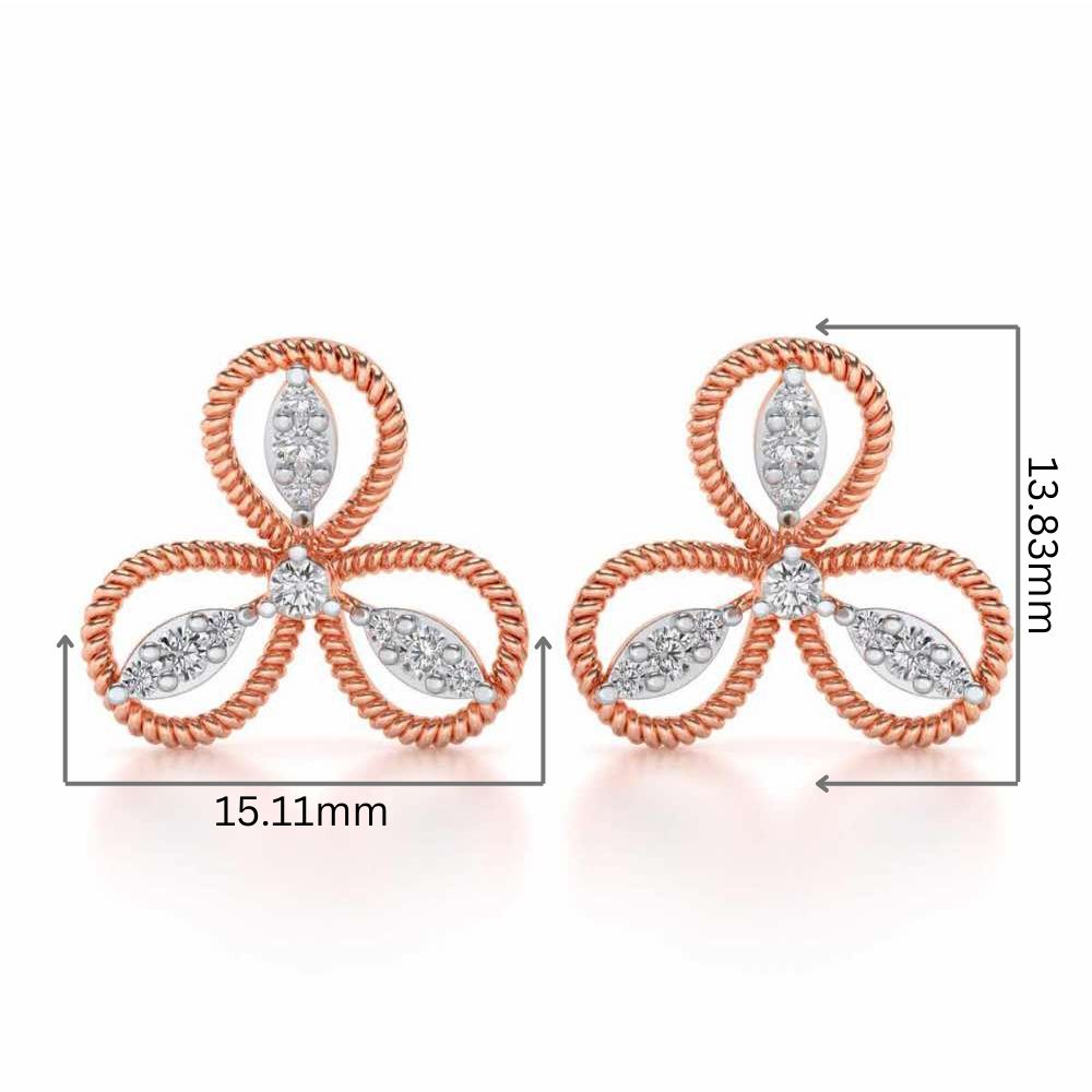 Bloom Windmill Silver Earrings - Rose Gold - Image 2