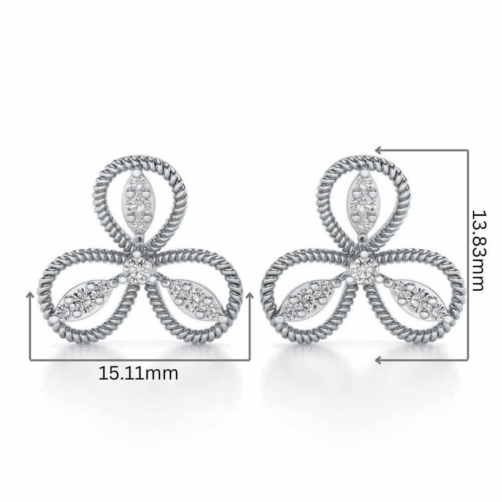 Bloom Windmill Silver Earrings - White Gold - Image 2